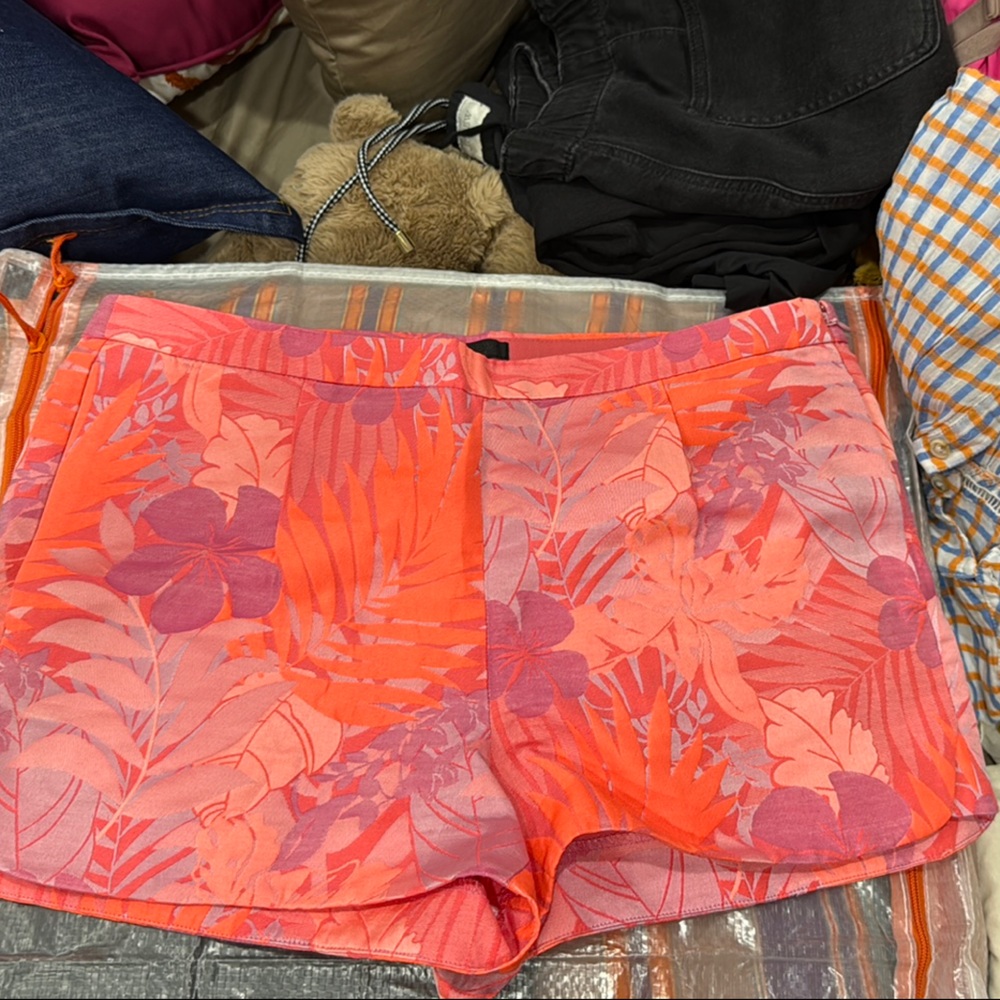 J. Crew Pink and Orange Floral Women Shorts